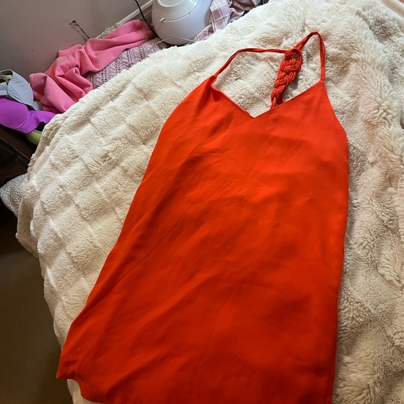 Gorgeous orange dress never worn fully lined spaghetti straps backless - Picture 3 of 3